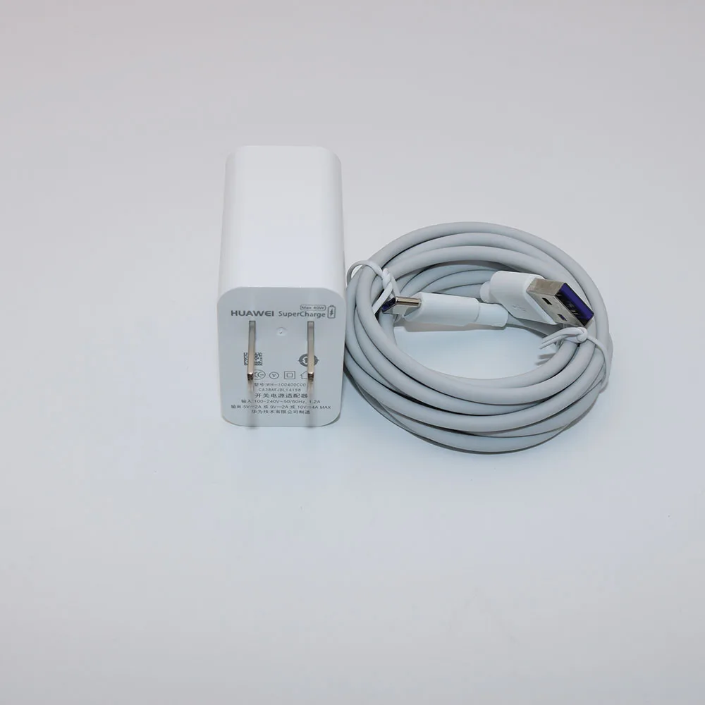 Оригинальное быстрое зарядное устройство huawei Supercharge Max 40W 10 V/4A 5 V/4A с кабелем 5A для huawei P30 Nova 5 Pro mate 20 Pro Honor Magic 2 - Тип штекера: Add 2M 5A Cable