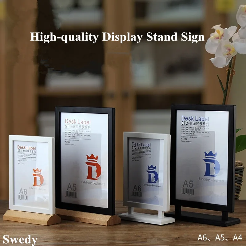 A6 Double-Side Plastic Acrylic Sign Holder Display Stands Table Menu Holders Poster Sign Stand Photo Picture Frame a5 148x210mm plastic sign holder display stand table acrylic menu poster ad frames brochure holder