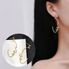 Vintage Abstract Hollow Face Palm Alloy Drop Earrings For Women Retro Gold Silver Color Metal Picasso Style Dangle Earring A518 ► Photo 2/6