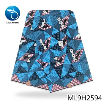 

LIULANZHI anakra fabric 100% prints sewing fabric wax for dress 6 yards cotton wax tissu ML9H2578-96