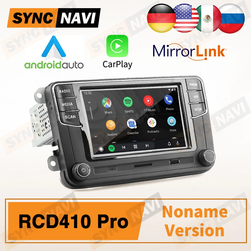 Автомобильное радио RCD410 Pro NONAME CarPlay автомобильное RCD330 головное устройство для VW