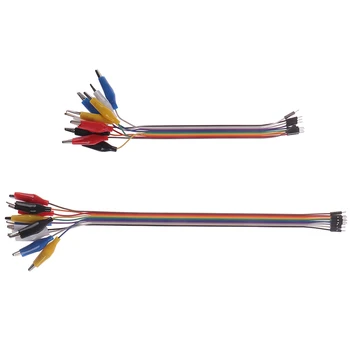 

20/30cm 10pin DIY Double-end Alligator Clip Jump Wire Male Female Crocodile Clip Test Lead Jumper Wire Line Cable For Connection