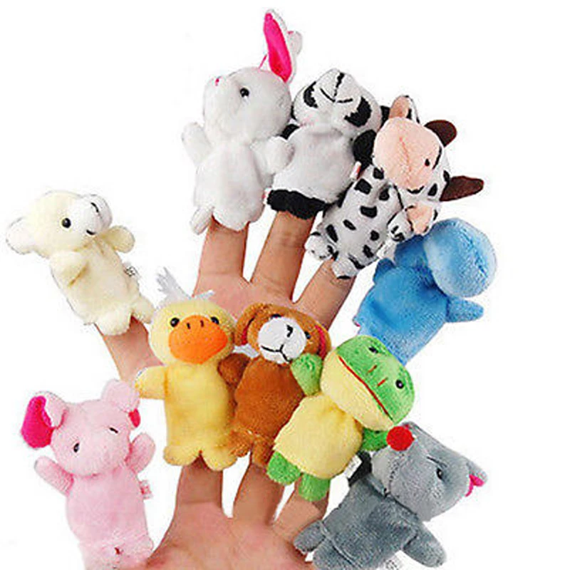 10Pcs/Lot Finger Puppet Toy Cartoon Animal Velvet Doll Baby Cloth Educational Hand Story Kids New | Игрушки и хобби