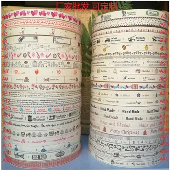 

15mm width 100% cotton Ribbon flower printed handmade craft Garments DIY accessories IH73