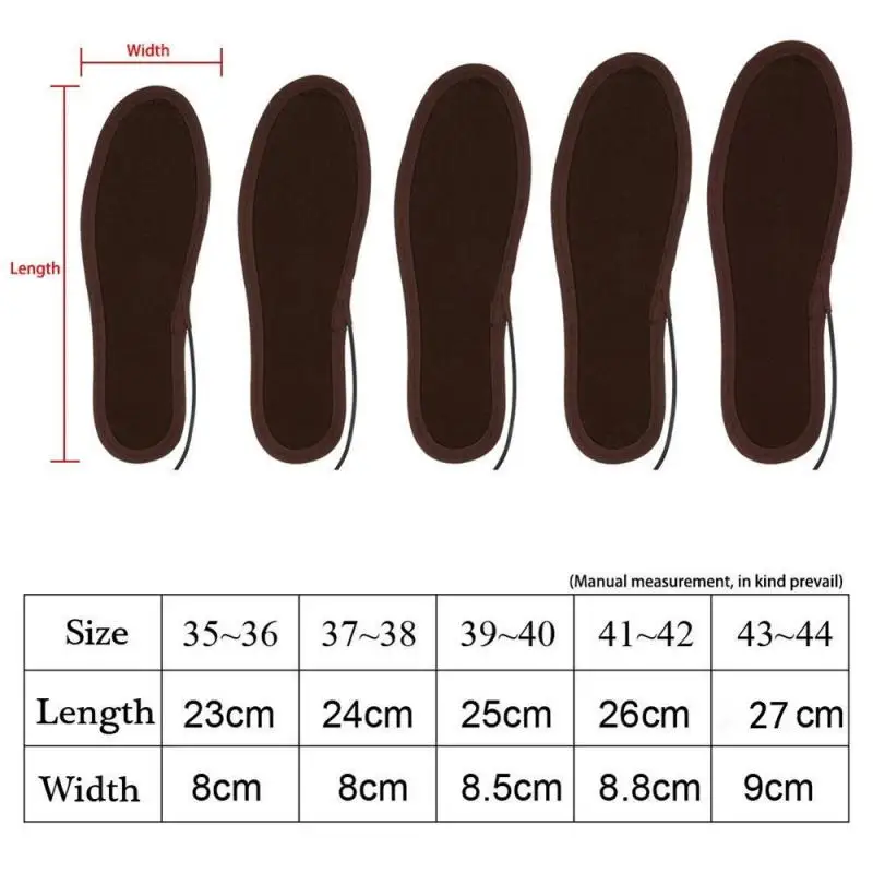 USB Heated Shoe Insoles Feet Warm Sock Pad Mat Electrically Heating Insoles Washable Warm Thermal Insoles Unisex 6