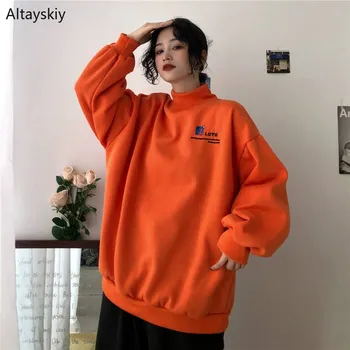 

Hoodies Women Korean Style Sweet Trendy Loose Casual Hooded All-match Womens Clothing High Quality Simple Students 2020 Chic