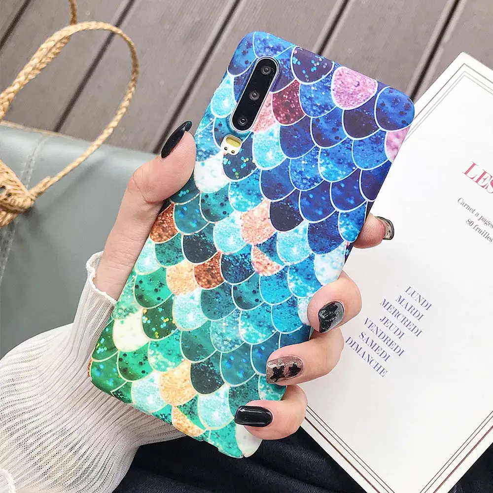 Светящийся чехол FLOVEME для huawei P Smart P30 P20 P10 Lite mate 20 Pro Honor 8X9 10 Lite Y7 Y9 чехол для телефона с рыбной чешуей s