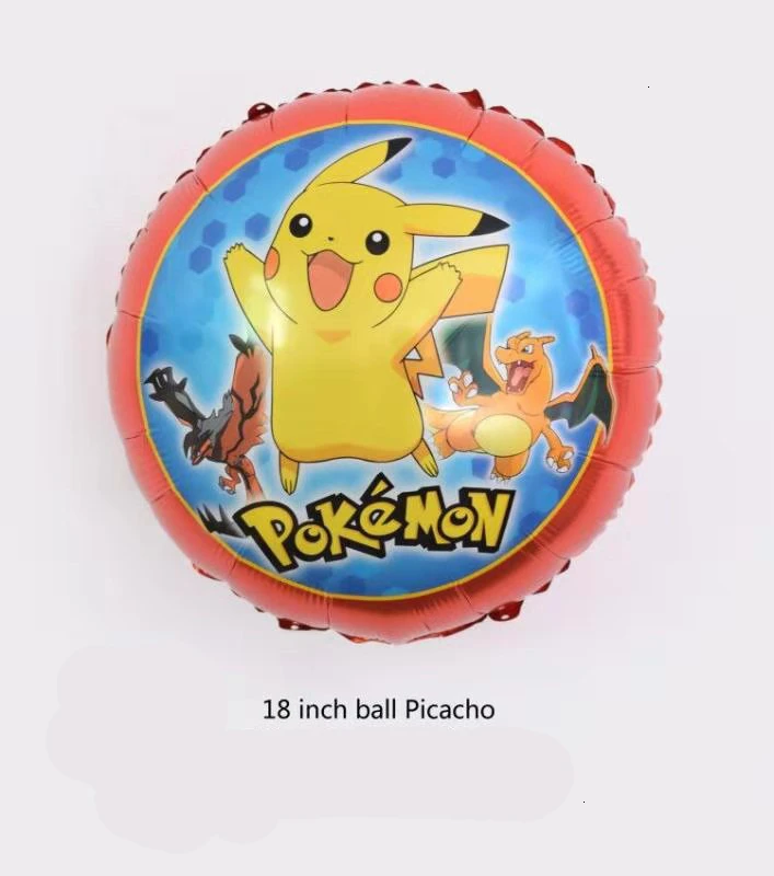 Picacho round-A 1pclarge Пикачу PokemonGo гелиевые фольгированные шары, украшения для дня рождения, подарок на день детей, детские игрушки, надувные шары - Цвет: Picacho round-A