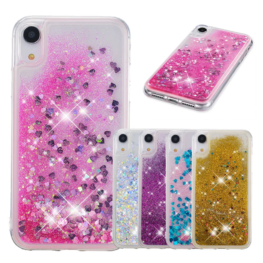 Роскошный чехол для iPhone X XR XS Max 7 8 6 6S Plus 5 5S SE 11 Pro Coque Bling Liquid ТПУ с песчаным декором |