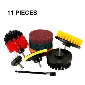 

11Pcs Drill Cleaning Brush Kit Power Attachment Grout Tile Cleaner Scrub Tool High Quality Polypropylene Bristle+Sponge