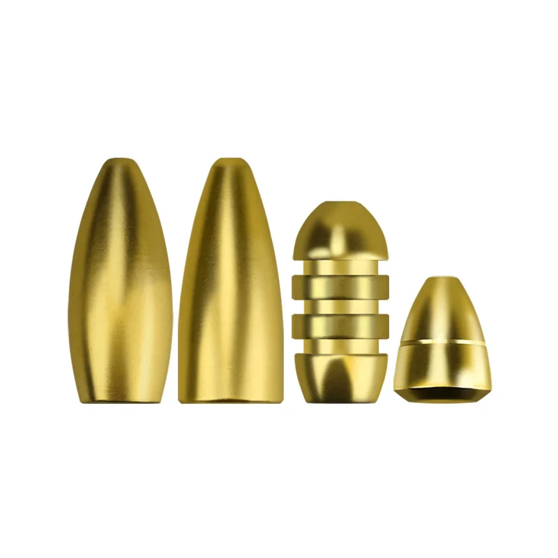 LEDIAO 5 Pcs Pure Copper Lead Sinker Bullet Shaped Down Weights 10g 7g 5g 3.5g 1.5g Hollow Fishing Tackle Accessories | Спорт и