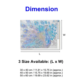 

New Frameless Peacock Animal Canvas Painting DIY Resin Diamonds Painting Cross-stitch Home Wall Art Decor Unique Gift With Drill