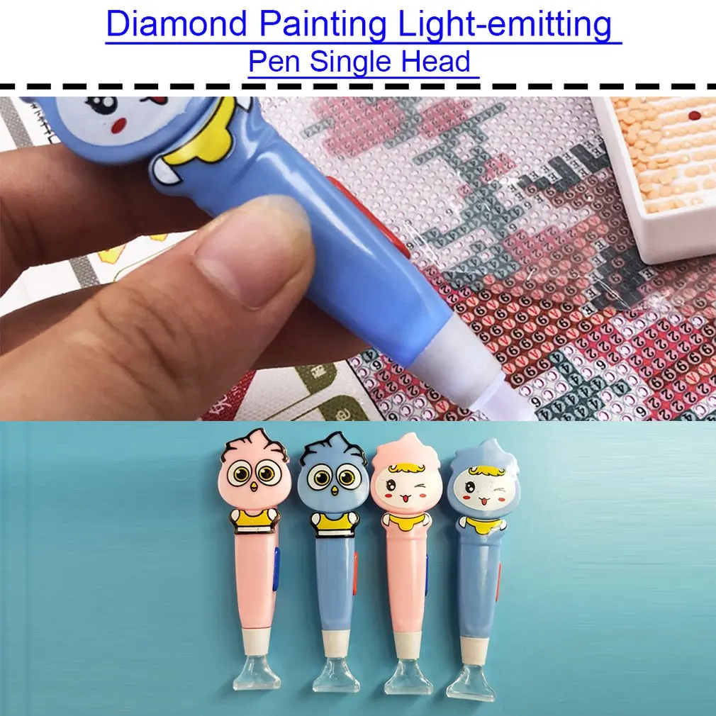 Portable Size 5D Diamond Painting Point Pen Super Bright LED Light Rhinestone Embroidery Tools Drill Pen with Light 