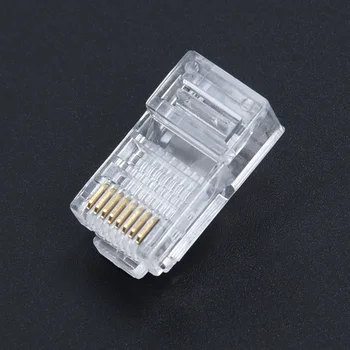 

100 Pack CAT6 EZ RJ45 Pass Through Network Cable Modular Plug Connector Open End