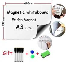 Autocollant mural en fer doux pour tableau blanc, taille A3, dessin effaçable pour enfants, Message de bureau, aimants pour réfrigérateur