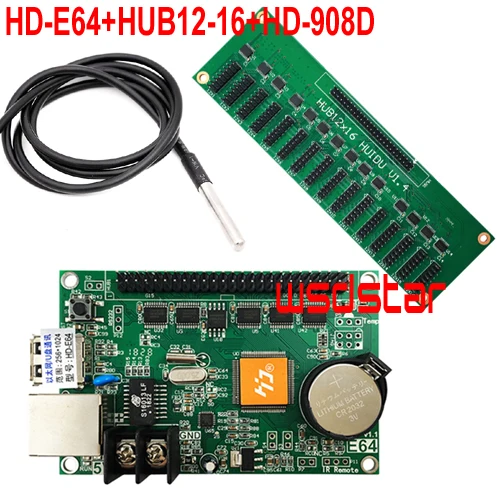 HD E64 + HUB12 16 908D датчик температуры * Ethernet и USB порт один двойной цвет P10
