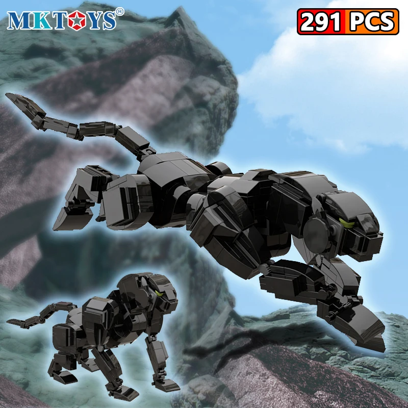 Блоки для сборки блоков MKTOYS 291 шт. пантера черный леопард животное бионическая