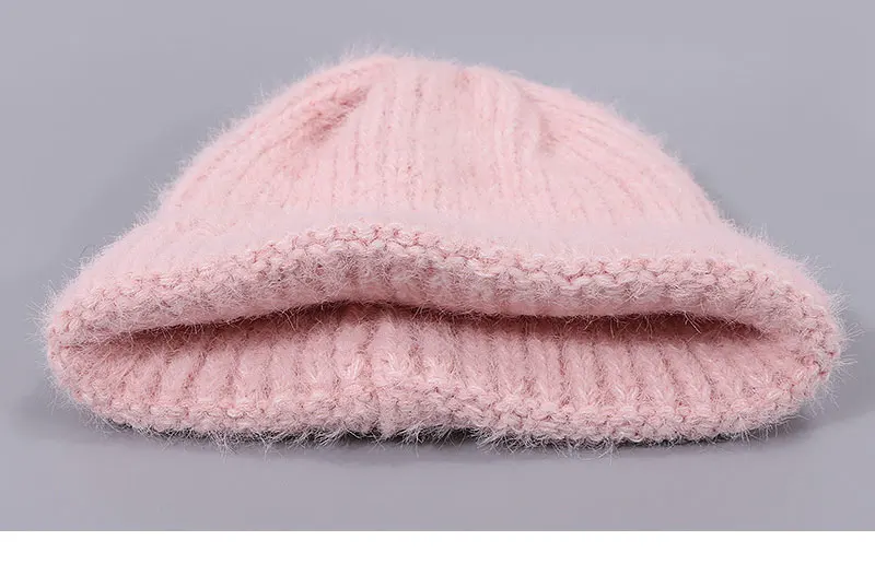 Женская шапка на осень и зиму, вязаные шапки из кроличьего меха, модные шапки, Новое поступление, Повседневные шапки, хорошее качество, женская шапка Skullies