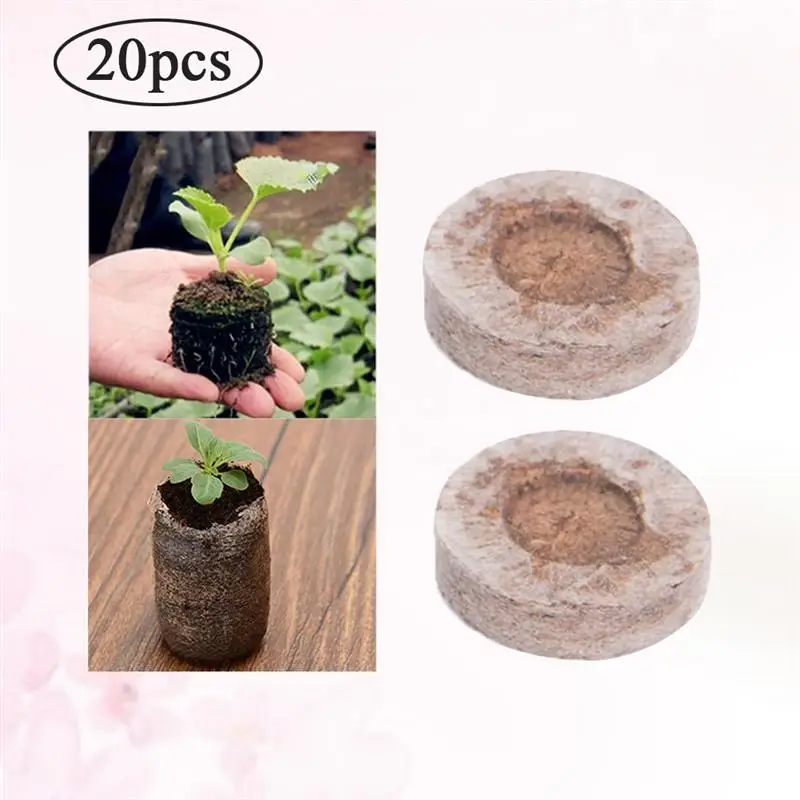 20pcs 3cm Jiffy Peat Pellets Seedling Soil Block Maker Starting Plugs