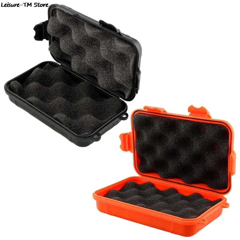 Survival Storage Case Outdoor Shockproof Waterproof Airtight Survival Storage Case Container Carry Box 12cm*8cm*4cm