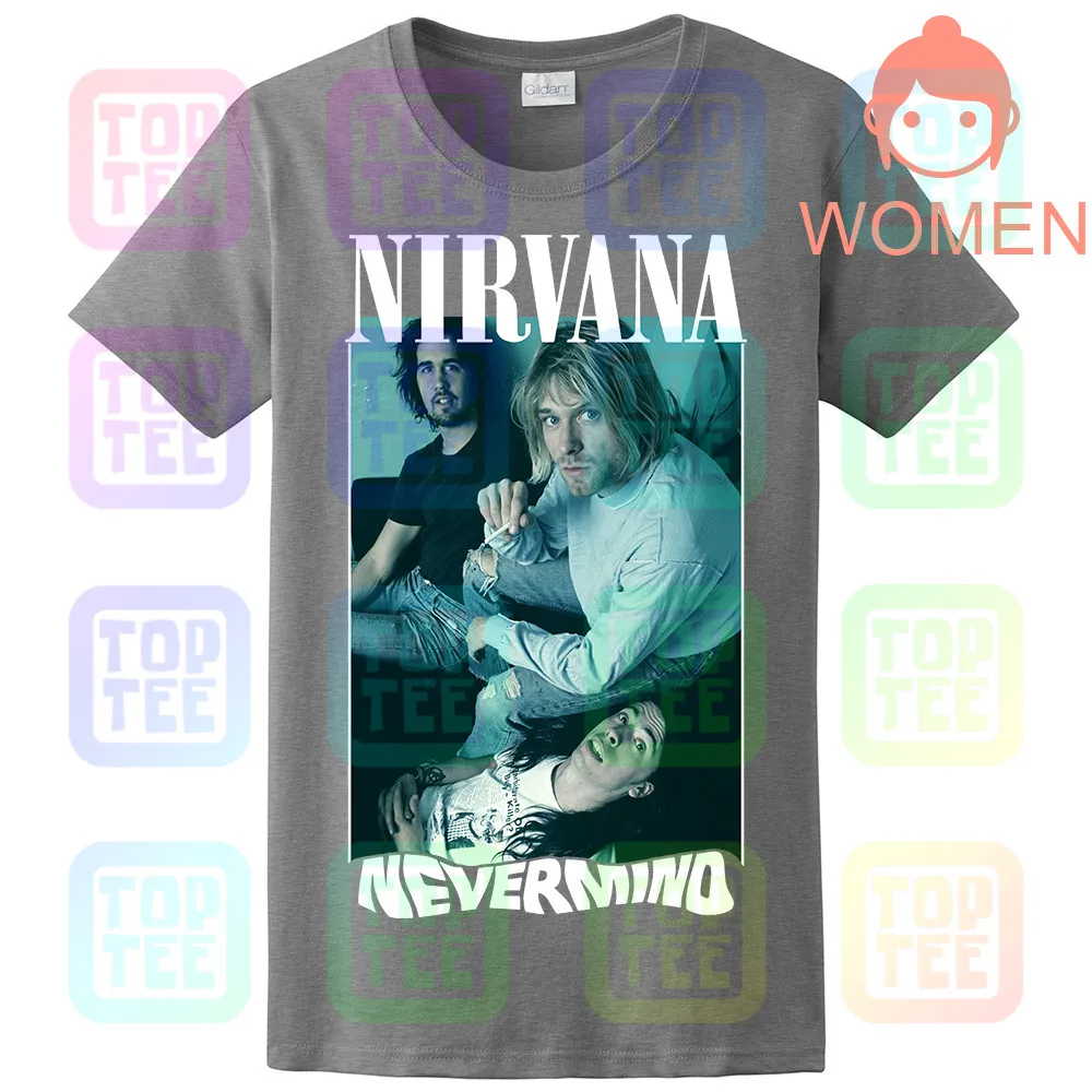 Винтаж Редкие 90 s NIRVANA NEVERMIND TOUR футболка Размеры S-2XL Репринт - Цвет: WOMEN-GRAY