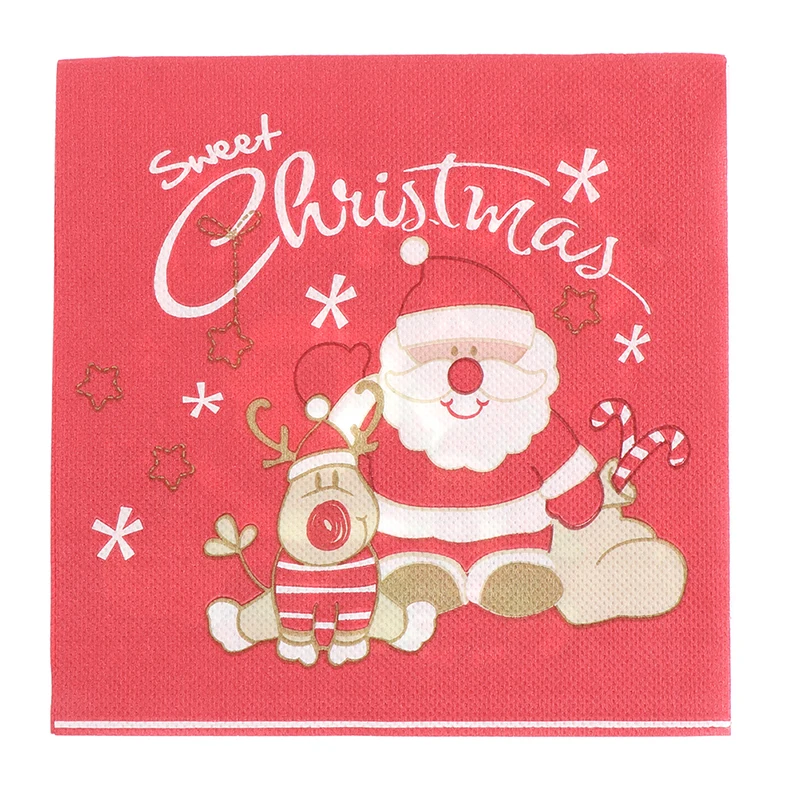 Креативные красивые салфетки с принтом Санта Клауса оленя 20 шт./компл. для
