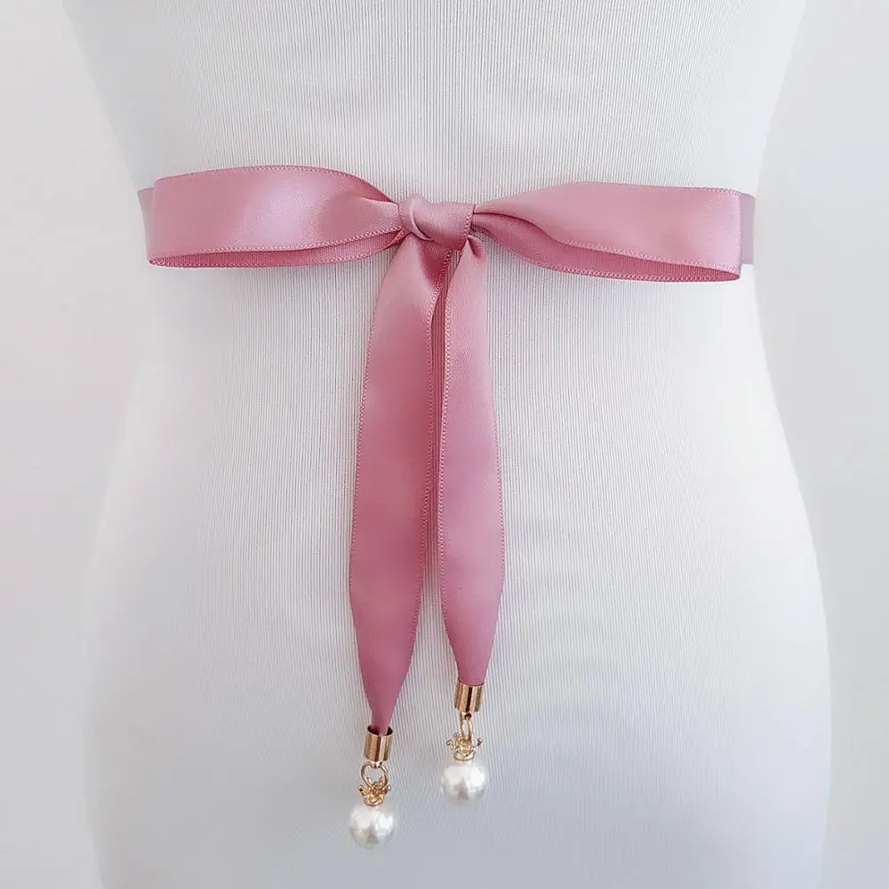 

Best-selling Bridal Belt Mother and Daughter Parent-child Belt Simple Ribbon Belt Pearl Crown Pendant Belt Daily Accessories