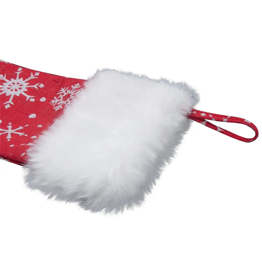 Christmas White Snowflake Socks Christmas Candy Gift Bag Christmas Stocking Decorations Xmas Party Supplies