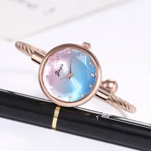 Chic Colorful Exquisite Wristwatch Bracelet Retro Fresh Ladies Gradient Quartz Watch Women Girl Accessories
