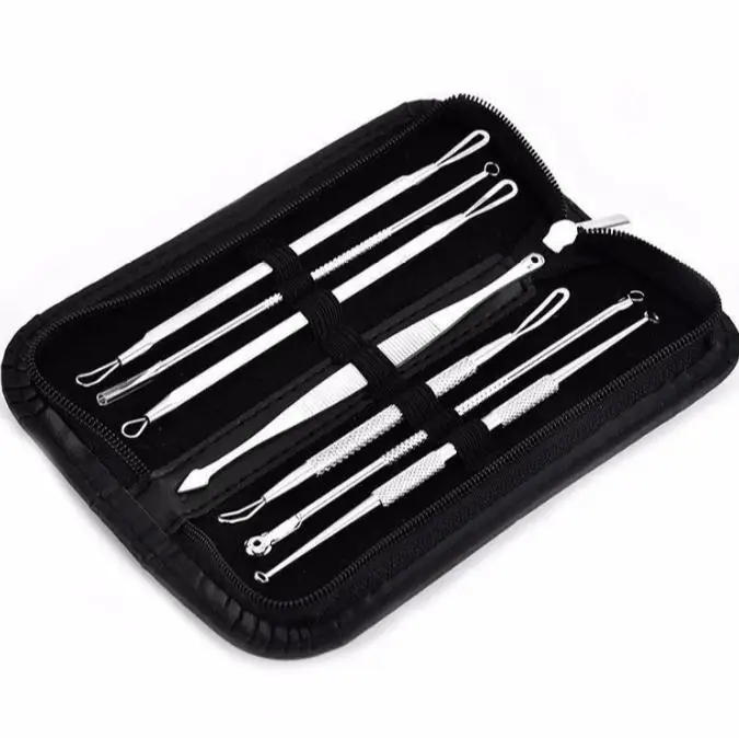 

50sets 7PCS/1set Blackhead Come Done Acne Blemish Pimple Extractor Remover Needles Cosmetic Face Cleaning Tool SN239