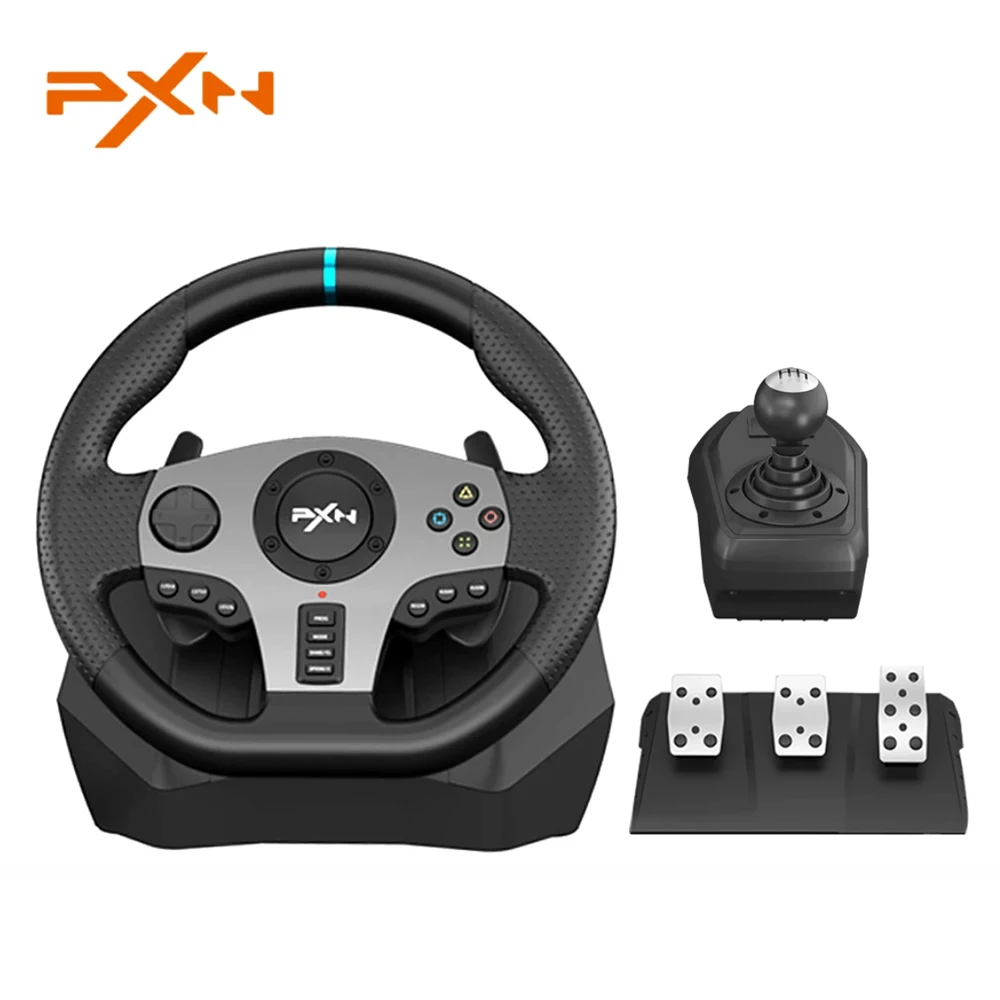 Pedale Del Volante Da Gioco Pxn-V9 Gamepad Racing Vibrazione Di Trasmissione Manuale Per Pc/Ps/Xbox-One/Switch 900 °