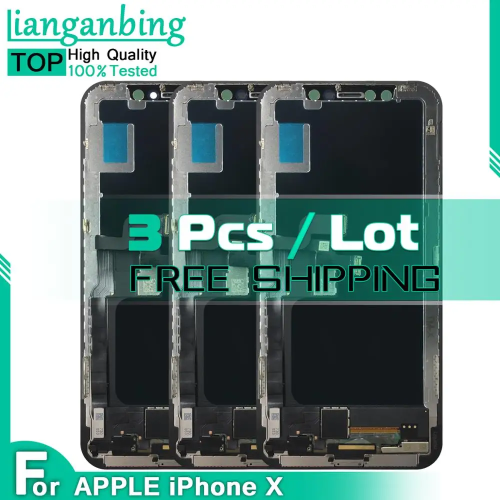 3Pcs/Set Original OLED INCELL Pantalla For iphone X LCD Display Touch Screen Digitizer Assembly Replacement Parts 100% Tested | Мобильные