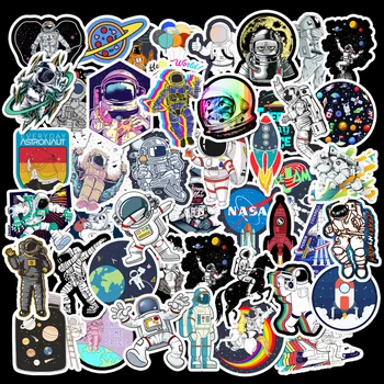 

50Pcs/Lot Custom Stickers Papelaria Astronaut Space Station Lunar Rocket Space Stationery Sticker Waterproof Not Repeated TZ126D