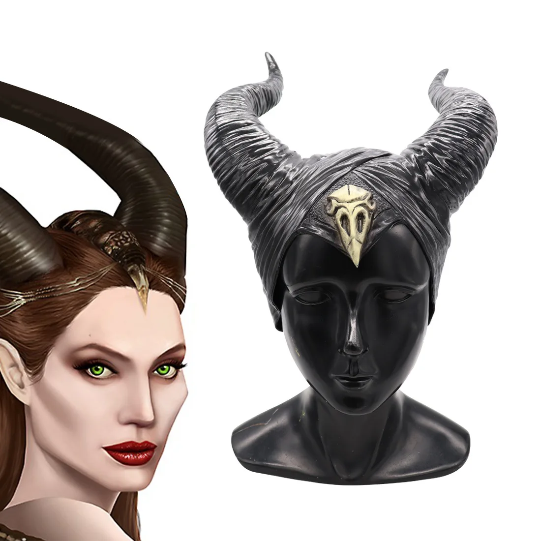 Хэллоуин стиль Maleficent: любовница злой Балаклава косплей реквизит унисекс Хэллоуин Черная Королева головной убор рога шляпа