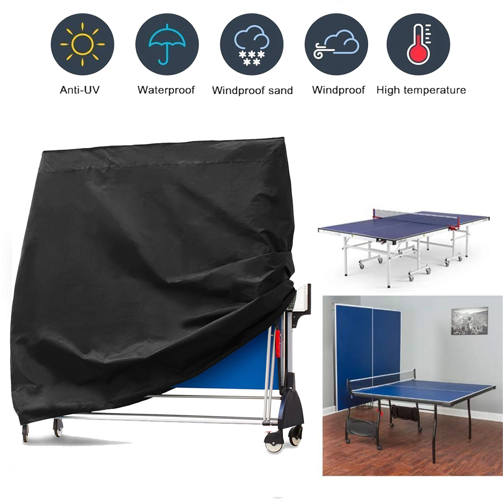 Waterproof Ping Pong Table Storage Cover Table Tennis Dustproof Indoor Outdoor 