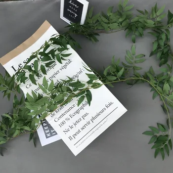 

Model Wicker Green Leaf Indoor Decoration Ceiling Rattan Leaf Artificial Flower Wedding Dressing up Photographic Prop