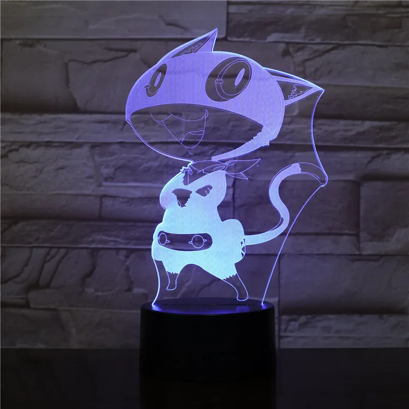 7 цветов 3D Визуальный Usb мультфильм кошка моделирование светодиодная Фея Lampara Настольная лампа для офиса Декор подарки для детей ночник 2446
