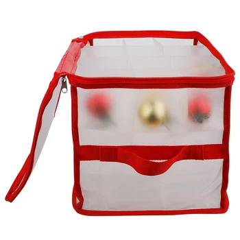 

Transparent Xmas LED Lights Storage Ornament Case with Removable Inner Partitions Christmas Ball Bauble Flowers Holder
