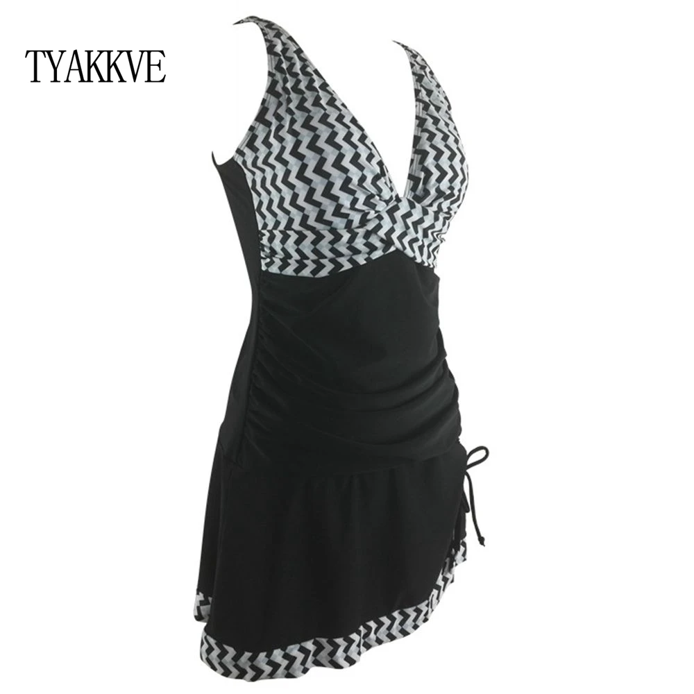 TYAKKVE Push Up Tankini 2020 Two Piece Swimsuit Skirt Plus Size Swimwear Women Tummy Control Bathing Suit Swim Dress Female XXL