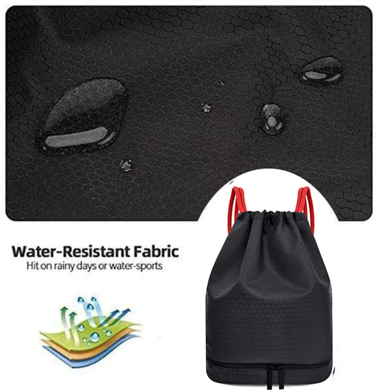 Molhado e seco drawstring mochila com caixa