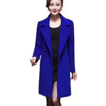 Шерстяное пальто женское модное женское Шерстяное Пальто Высококачественная элегантная длинная приталенная зимняя куртка королевские пальто и куртки размера плюс Femininos 4XL