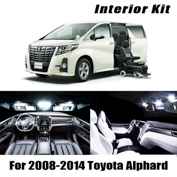 

13Pcs Error Free White LED Car Interior Light Package Kit For 2008 2009 2010 2011 2012 2013 2014 Toyota Alphard Vellfire