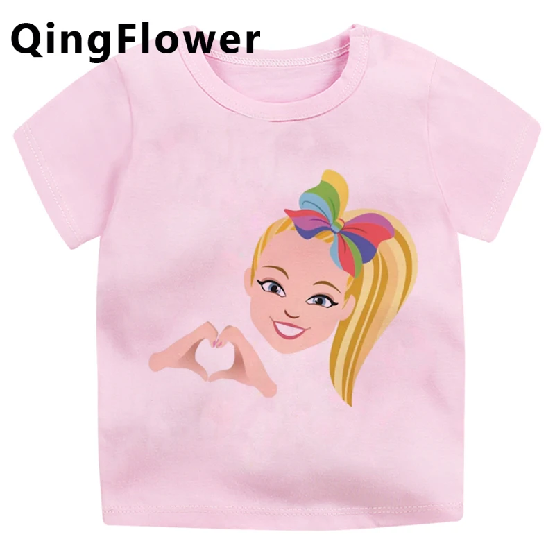 Футболка Jojo Siwa Kawaii Anime Harajuku для девочек Ullzang симпатичная забавная мультяшная