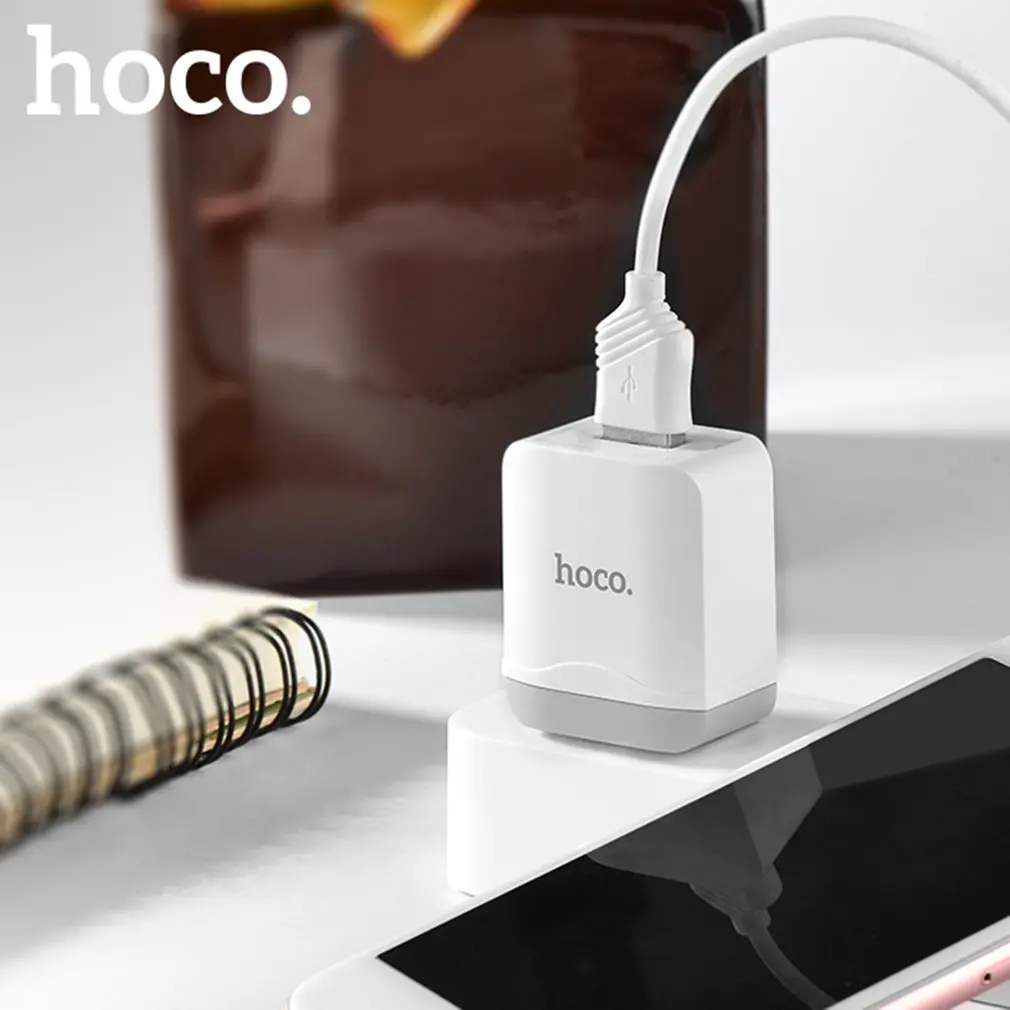 HOCO, 5 В, 2,4 А, универсальное USB зарядное устройство, интеллектуальное настенное зарядное устройство, штепсельная вилка США, портативный дорожный адаптер для зарядного устройства C22 для смартфона