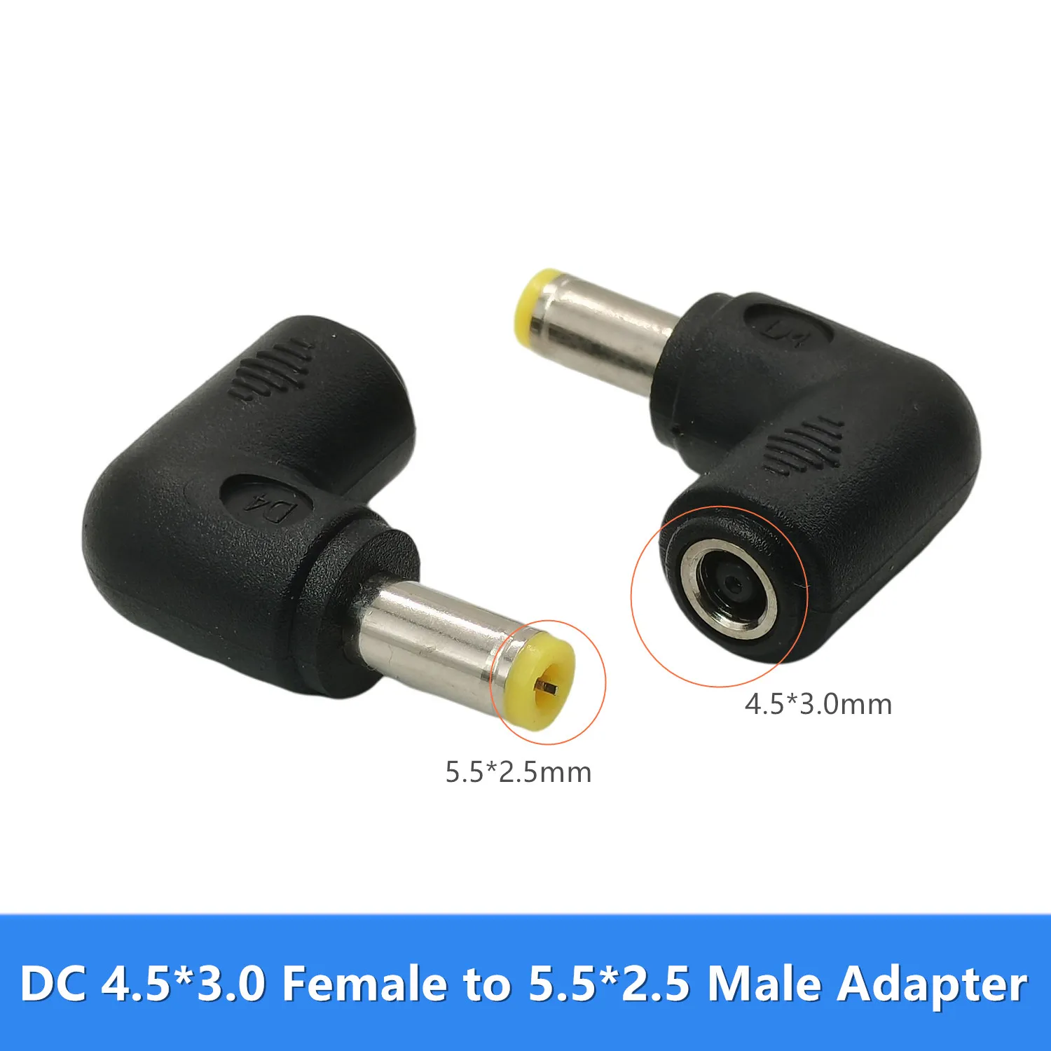 

1PCS 90 DEGREE ADAPTER JACK 4.5*3.0mm FEMALE TO DC 5.5*2.5mm MALE CONVERTER RIGHT ANGLE CONNECTOR