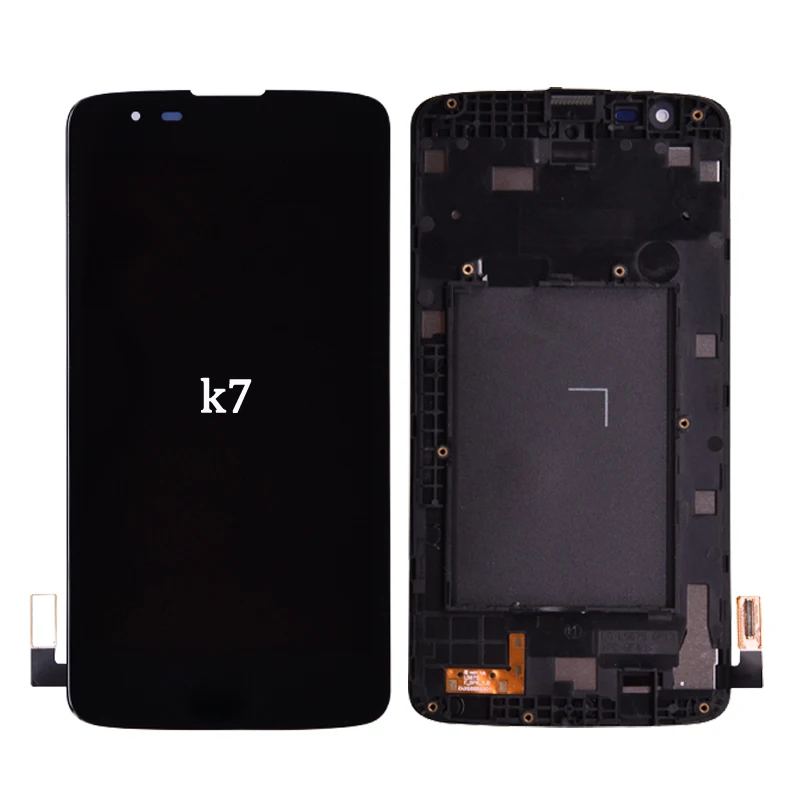 Koop Originele Voor LG K7 Lcd scherm met Touch Screen Digitizer Vergadering Zwart en Wit met frame Gratis verzending