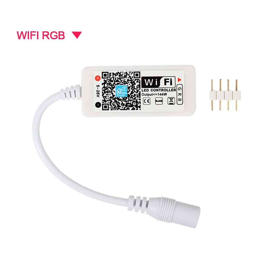WIFI RGB Светодиодный светильник Wi-Fi/Bluetooth RGB/RGBW управление Лер DC 5 в 12 В 24 в Android IOS APP Amazon Alexa Google Magic Home IR управление - Испускаемый цвет: WIFI RGB