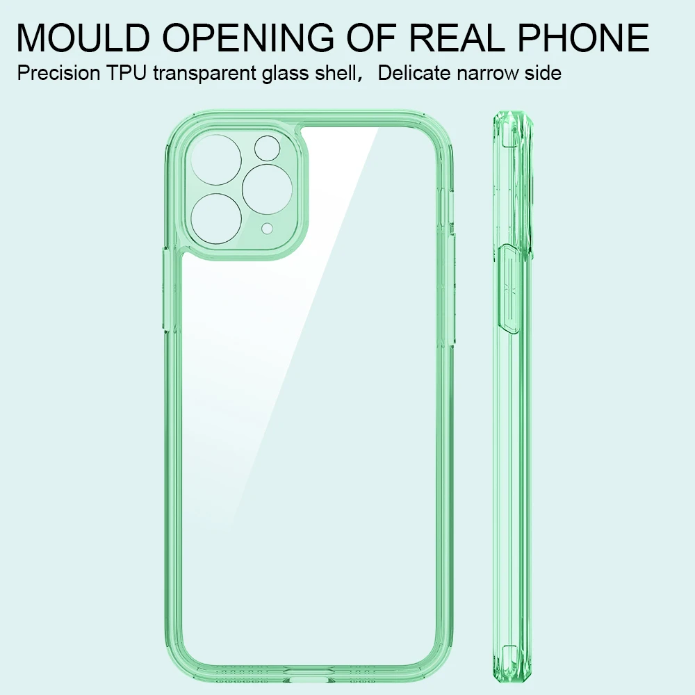 Ultra Thin Tempered Glass Phone Case For Iphone 11 Pro Max Transparent Shockproof Back Cover 7 8 XR X XS SE2 2020 | Мобильные