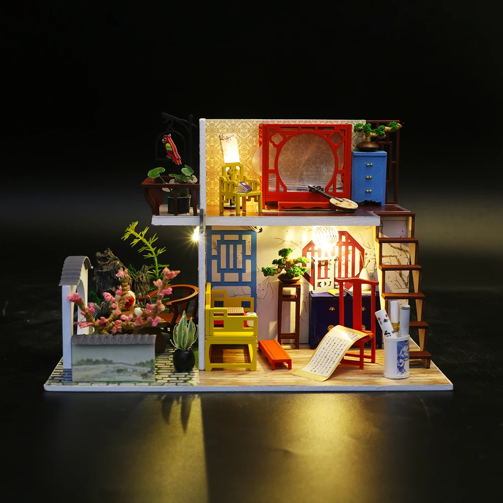 Детские игрушки Diy кукольный домик собирать деревянные миниатюры кукольный дом мебель миниатюрный кукольный домик Головоломка Развивающие игрушки для детей