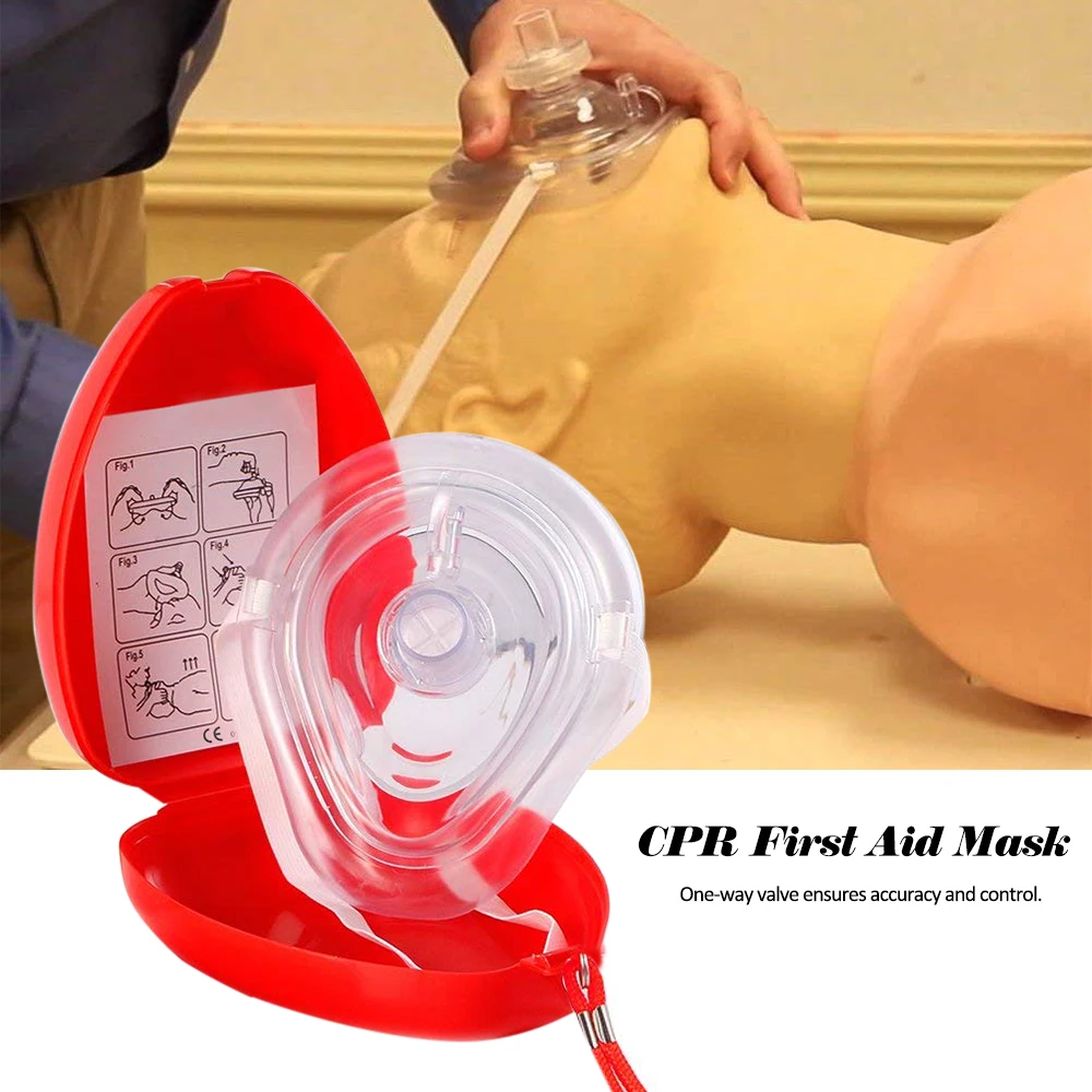 

CPR Mask With One-way Valve For First Aid Rescuers Training Professional Teaching Kit Breathing Mask Medical Tool